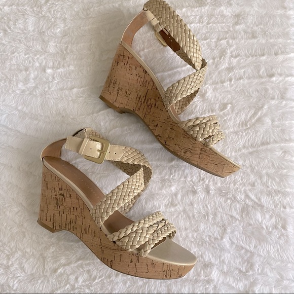Franco Sarto Galli Braided Cork Wedges - Picture 5 of 6